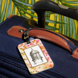 Victoriaans bijenkorf op Floral Bagagelabel