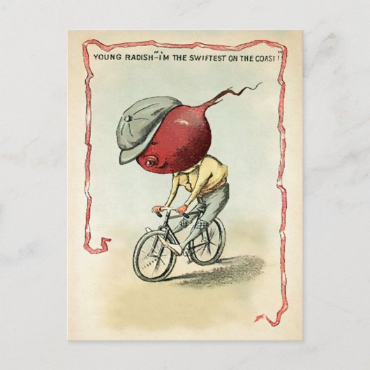 Victoriaans Bike Radish Briefkaart (Voorkant)
