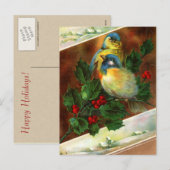Victoriaans Bird Christmas Briefkaart (Voorkant / Achterkant)