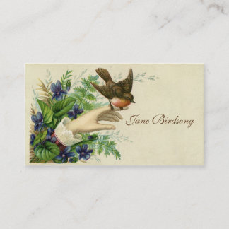 Victoriaans Bird in Hand Calling Card Contactkaartje