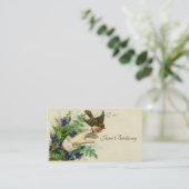 Victoriaans Bird in Hand Calling Card Contactkaartje (Staand voorkant)