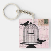 Victoriaans Birdcage Roze AcrylSleutelhanger Sleutelhanger (Voorkant)