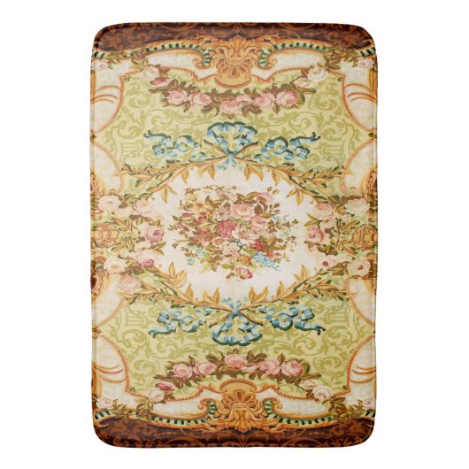 Victoriaans blaasbloem roos tapijt badmat (Voorkant Verticaal)