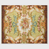 Victoriaans blaasbloem roos tapijt cadeaupapier (Vlak)