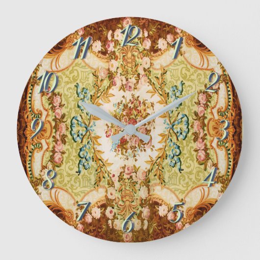 Victoriaans blaasbloem roos tapijt grote klok (Voorkant)