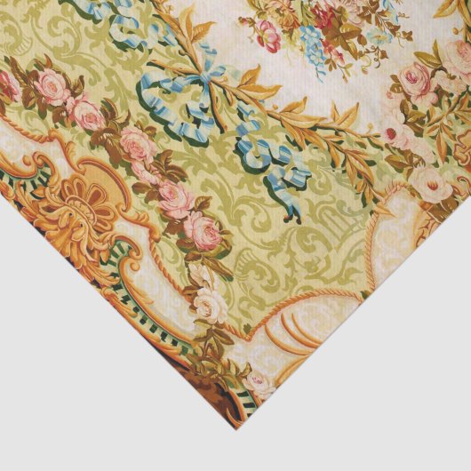 Victoriaans blaasbloem roos tapijt tissuepapier (Detail)