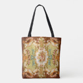 Victoriaans blaasbloem roos tapijt tote bag (Achterkant)