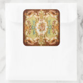 Victoriaans blaasbloem roos tapijt vierkante sticker (Tas)