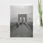  Victoriaans Black en White Brooklyn Bridge Kaart (Voorkant)