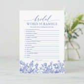 Victoriaans Blauw Bloemen Bruids Wereld Scramble S Kaart (Staand voorkant)