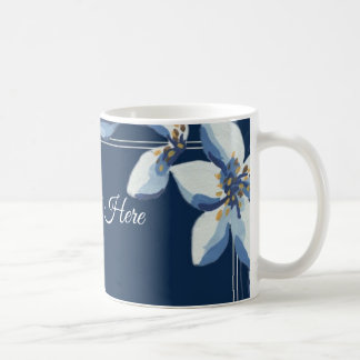 Victoriaans Blauw Bloemen Stoffig Blauw Bruiloft Koffiemok