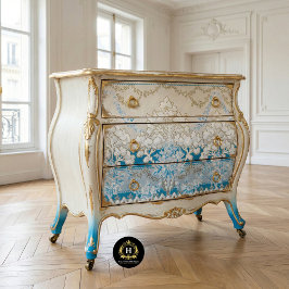 Victoriaans Blauw en Wit Bloemen Decoupage Tissuepapier