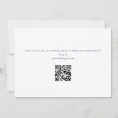 Victoriaans Blauw Frans Rozen Tuin QR code Bruilof Save The Date (Achterkant)