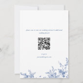 Victoriaans Blauw Frans Tuin Bloemen Foto Bruiloft Save The Date (Achterkant)