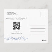 Victoriaans Blauw Frans Tuin Bruiloft Save the Dat Briefkaart (Achterkant)