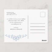 Victoriaans Blauw Frans Tuin Bruiloft Save the Dat Briefkaart (Achterkant)