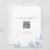 Victoriaans Blauw Frans Tuin VERLOVINGSFEEST QR Kaart (Achterkant)