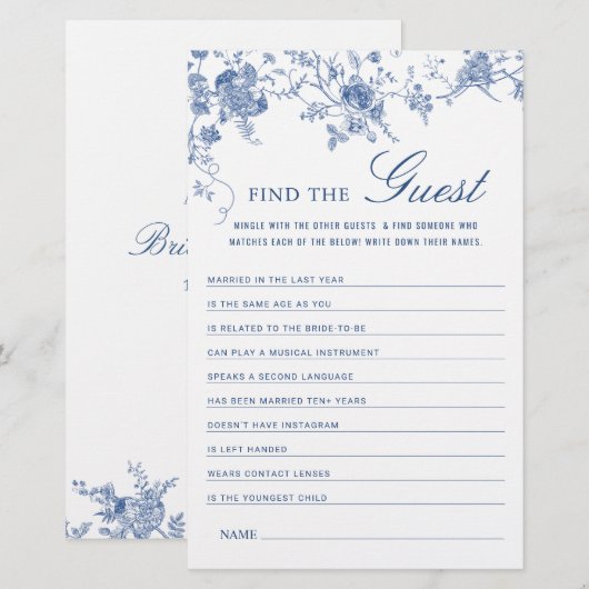 Victoriaans Blauw Franse Tuin Vrijgezellenfeest Ga (Voorkant / Achterkant)