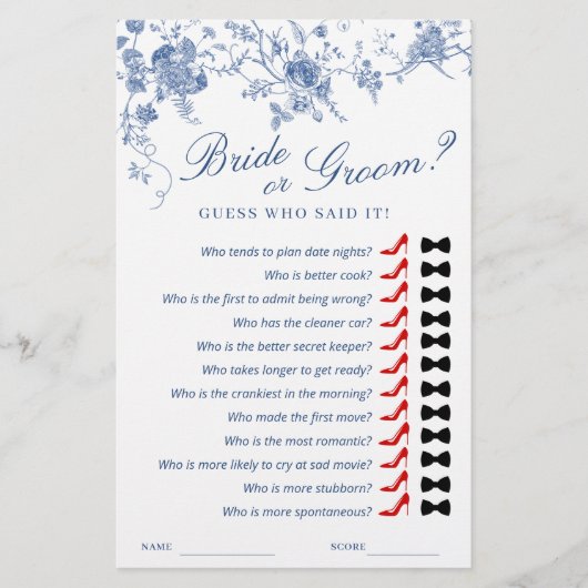 Victoriaans Blauw Franse Tuin Vrijgezellenfeest Ga (Voorkant)