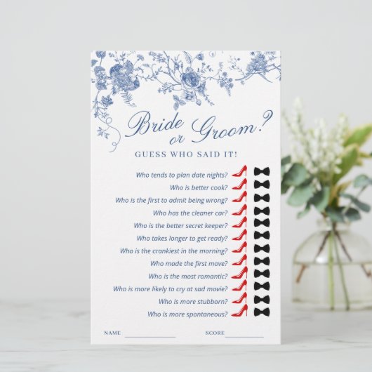 Victoriaans Blauw Franse Tuin Vrijgezellenfeest Ga (Staand voorkant)