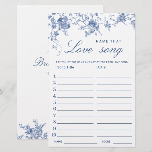 Victoriaans Blauw Franse Tuin Vrijgezellenfeest Ga (Voorkant / Achterkant)