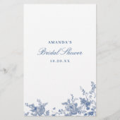 Victoriaans Blauw Franse Tuin Vrijgezellenfeest Ga (Achterkant)