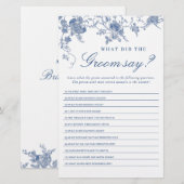 Victoriaans Blauw Franse Tuin Vrijgezellenfeest Ga (Voorkant / Achterkant)