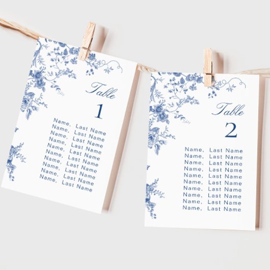 Victoriaans Blauw Franse Tuin Zitplaatskaart Kaart