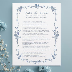 Victoriaans Blauw 'Pass the Poem' Vrijgezellenfees