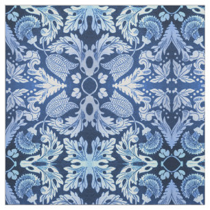 Victoriaans blauw patroon stof