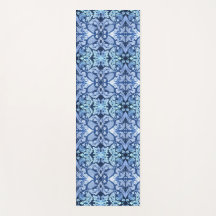 Victoriaans blauw patroon Yoga Mat