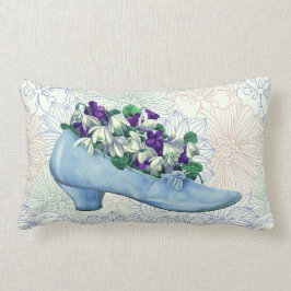 Victoriaans blauw-schoenkool kussen