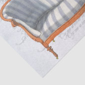 Victoriaans blauw tapijtpapier met blauwe streep tissuepapier (Detail)