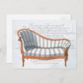 Victoriaans blauw tapijtschelp Briefkaart (Voorkant / Achterkant)