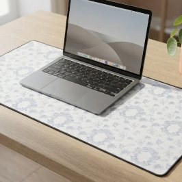 Victoriaans Blauw Toile Herhalend Patroon Bureaumat