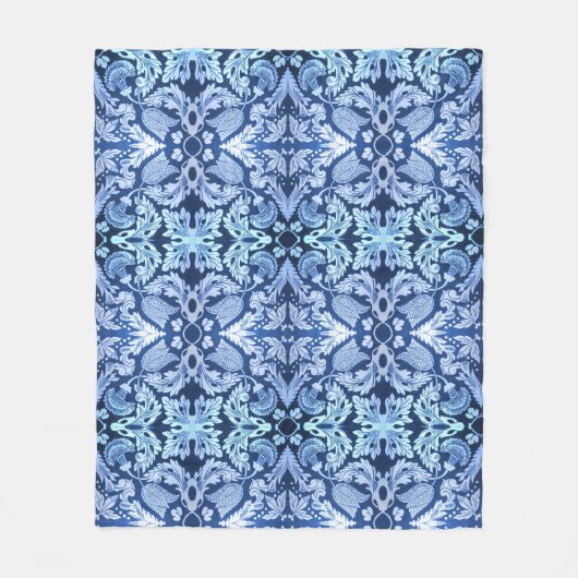 Victoriaans blauw ventilatormandje fleece deken (Voorkant)