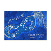 Victoriaans Blauw Zilver Maskerade Bal Bruiloft RS