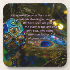 Victoriaans blauwe Bijbelversie Bier Onderzetter