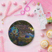 Victoriaans blauwe Bijbelversie Papieren Bordje (Feest)