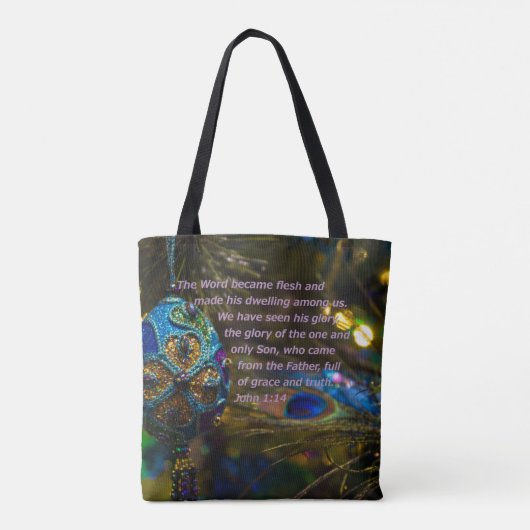 Victoriaans blauwe Bijbelversie Tote Bag (Achterkant)