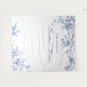 Victoriaans Blauwe Bloemen Vrijgezellenfeest Achte Wandkleed (Voorkant (horizontaal))