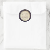 Victoriaans blauwe en goudfeestlabel sticker (Tas)