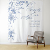 Victoriaans Blauwe Franse Tuin Huwelijk Achtergron Wandkleed (In situ)