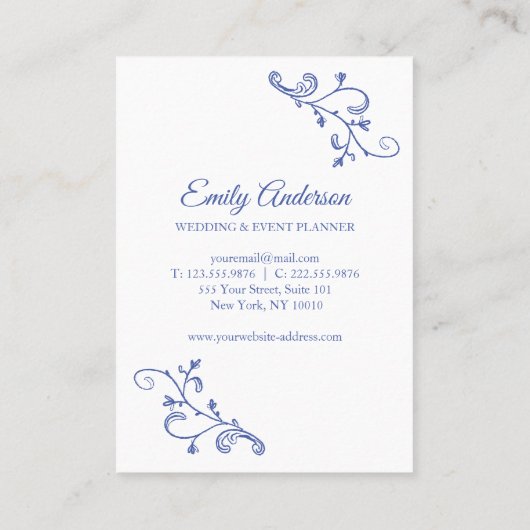 Victoriaans blauwe hallo visitekaartje (Achterkant)