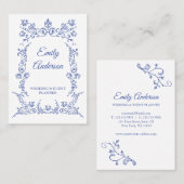 Victoriaans blauwe hallo visitekaartje (Voorkant / Achterkant)