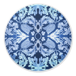 Victoriaans blauwe patroondrager keramische knop