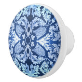 Victoriaans blauwe patroondrager keramische knop (Rechts)