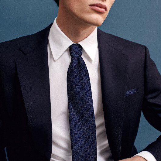 Victoriaans Blauwe Polka Sterren  Mannen Stropdas