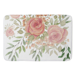 Victoriaans blauwe roze rozen waterverf kunst badmat