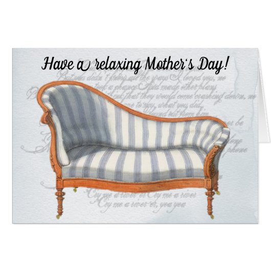 Victoriaans blauwe strepe Chaise Lounge (Voorkant Horizontaal)